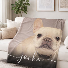 Modern Enkel Elegant Chic Djur Foto Text Fleecefilt