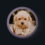 Modern enkel Elegant Chic Pet-foto i Tass Knapp<br><div class="desc">Den här enkla och klassiska designen består av sans serif-typografi och lägger till en anpassningsbar foto av ditt sällskapsdjur.</div>