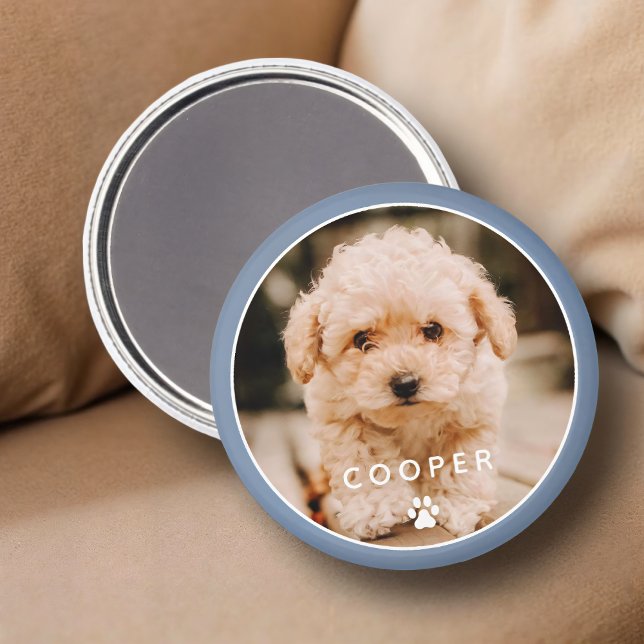 Modern enkel Elegant Chic Pet-foto i Tass Magnet (Skapare uppladdad)