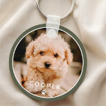 Modern enkel Elegant Chic Pet-foto i Tass Nyckelring<br><div class="desc">Den här enkla och klassiska designen består av sans serif-typografi och lägger till en anpassningsbar foto av ditt sällskapsdjur.</div>
