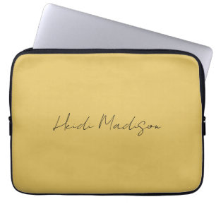 Modern enkel Elegant, enkel Guld Färg-kalligrafi Laptop Fodral