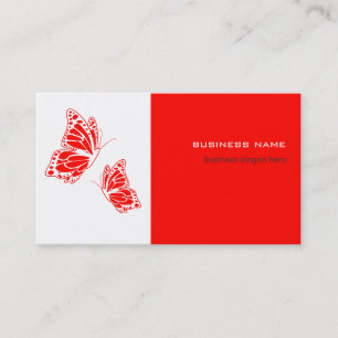 Modern enkel Elegant för Butterfly Red & White Visitkort