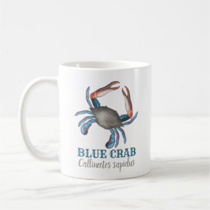 Modern enkel Elegant för Nautisk blå krabba Kaffemugg