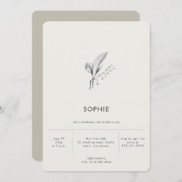 Modern enkel Elegant Lily Linen Möhippa Inbjudningar