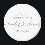 Modern enkel Elegant - minimal hjärteMöhippa Magnet<br><div class="desc">Denna enkla och moderna design består av sans serif och lekfull kursiv typografi med doodle-hjärtan. Perfekt för bröllop möhippa Shweer party favors.</div>