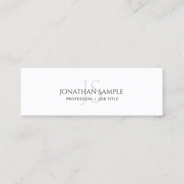 Modern enkel Elegant Monogram vanligt Trendig Mini Visitkort (Framsida)