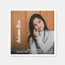 Modern enkel Elegant Namn Photo Studenten Pappersservett