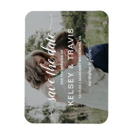 Modern enkel Elegant Photo Bröllop spara datum Magnet