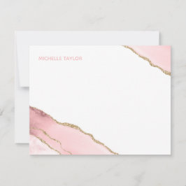 Modern enkel Elegant  Rosa Agate Anteckningskort