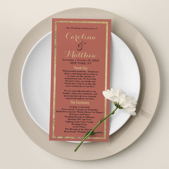 Modern enkel elegant rosy peach guld-program program (Modern simple elegant rosy peach gold Program)