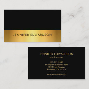Modern enkel elegant svart guld professionell visitkort