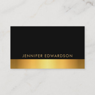 Modern enkel elegant svart guld-professionell visitkort