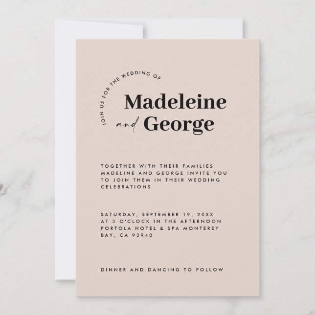 Modern enkel elegant, svart och vit spara datumet (Framsida)