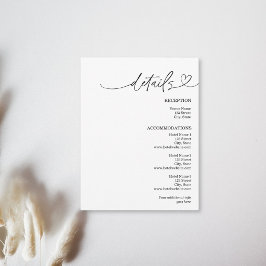 Modern Enkel Elegant Svart och Vitt Info Tilläggskort