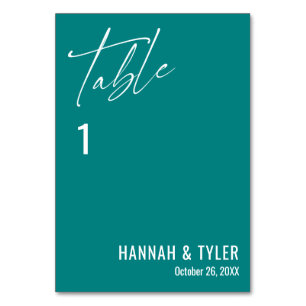 Modern enkel elegant teal bordsnummer