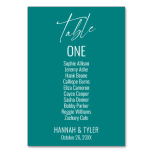 Modern enkel elegant teal bordsnummer
