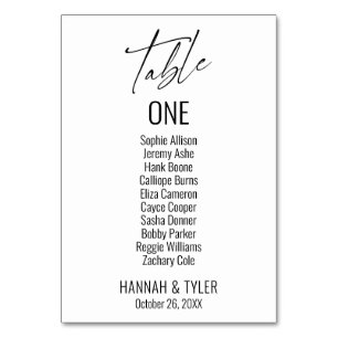 Modern enkel elegant typografi bordsnummer