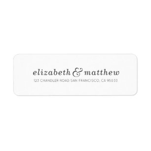 Modern enkel Elegant Typografi-Returadress Returadress Etikett