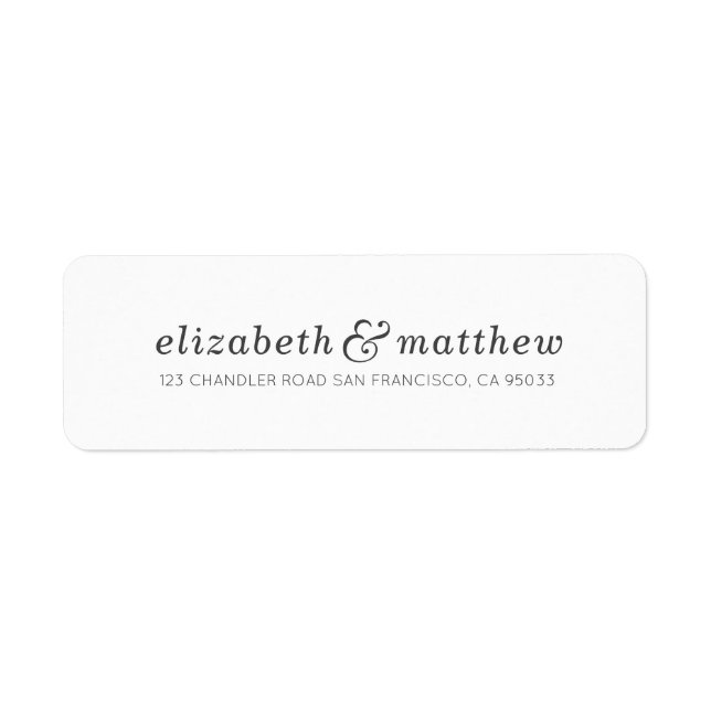 Modern enkel Elegant Typografi-Returadress Returadress Etikett (Framsidan)