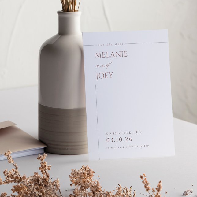 Modern enkel Elegant Typografi Spara datum Inbjudningar (Modern Simple Elegant Typographic Save the Date Invitation)