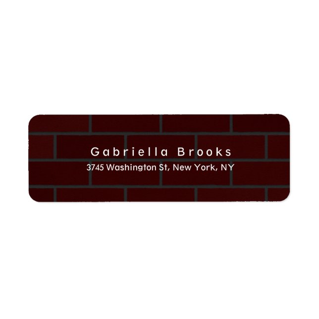 Modern enkel Elegant, unik röd Grått-vägg Returadress Etikett (Framsidan)