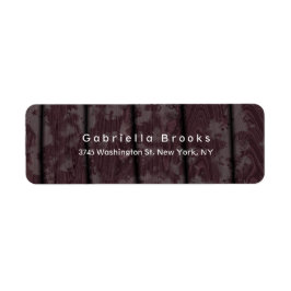 Modern enkel Elegant, unikt brunt trä Returadress Etikett