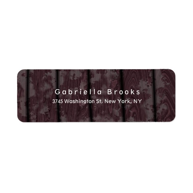 Modern enkel Elegant, unikt brunt trä Returadress Etikett (Framsidan)
