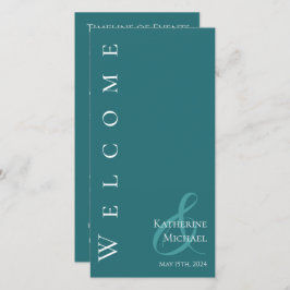 Modern enkel Emerald Grönt-Bröllopsprogram-