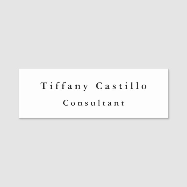 Modern enkel enkel enkel Elegant Namnbricka (Framsida)