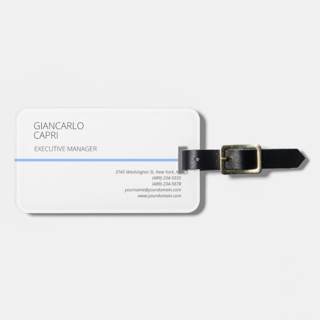 Modern enkel, enkel, minimalistisk bagagebricka (Horisontell Framsida)