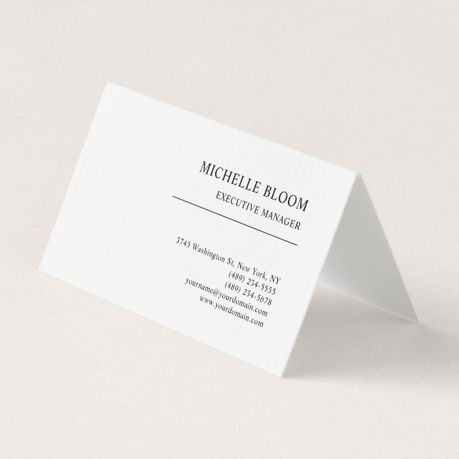 Modern Enkel Enkel Professionell Minimalistisk Lin Visitkort (Framsida)