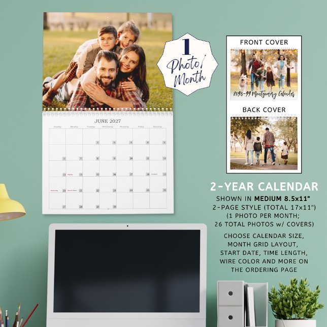Modern enkel ett foto per månad skript kalender (Skapare uppladdad)