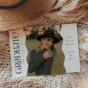 Modern enkel examen vågig kant foto meddelande