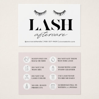 Modern enkel Eyelash Extensions Lash-eftervård Visitkort