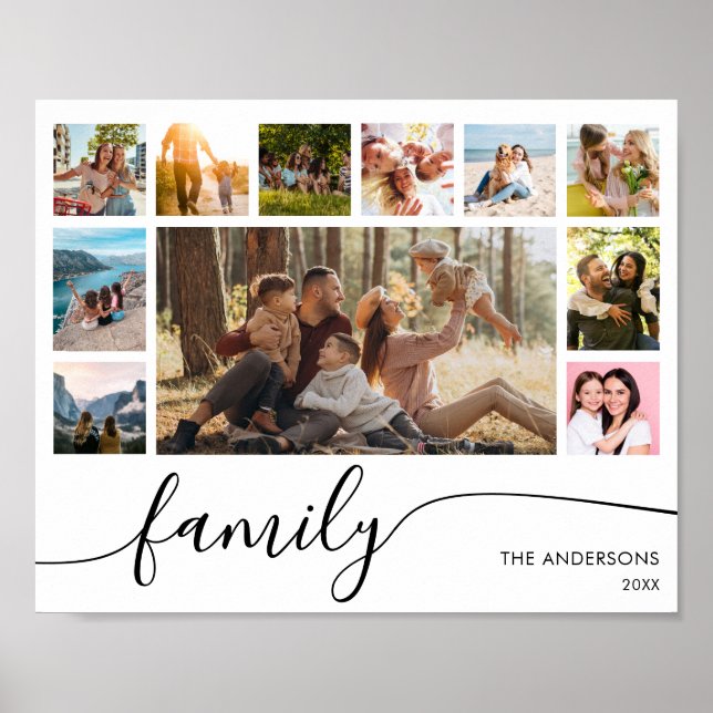 Modern enkel familjefoptosamling poster (Framsidan)