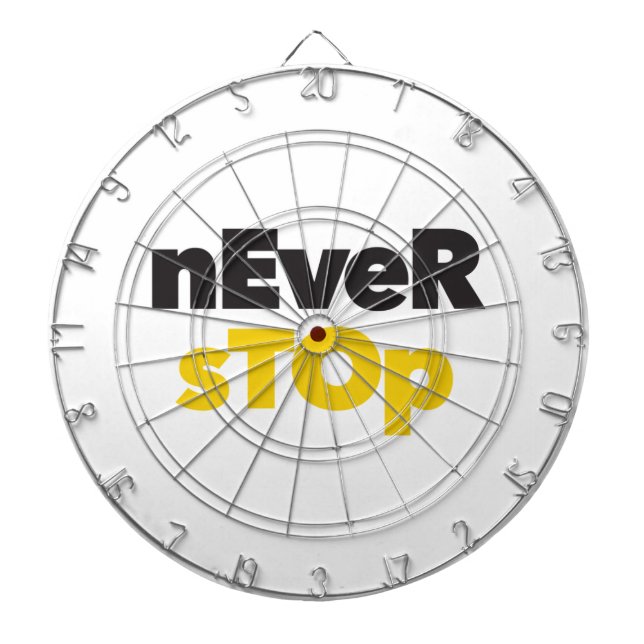 Modern, enkel, fetstilt typografisk design Sluta a Darttavla (Framsidan)