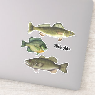 Modern enkel fisk i Kärlek-fiske, minimalistisk Klistermärken