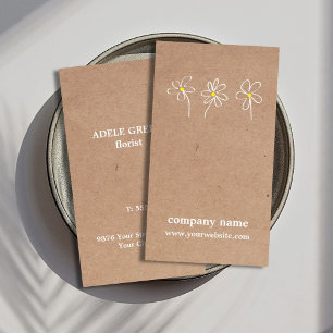  Modern enkel Flower Teckning-Blommigt  Visitkort