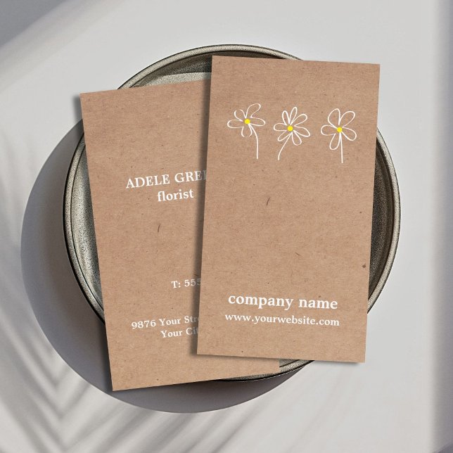 Modern enkel Flower Teckning-Blommigt Visitkort (Skapare uppladdad)