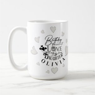 Modern Enkel Födelsedagsdesign för Dotter Kaffemugg