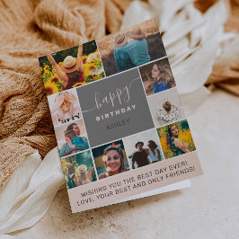 Modern enkel födelsedagspresent rosa 10 fotosamlin kort