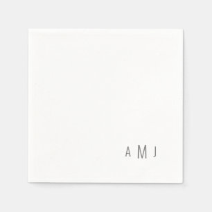 Modern enkel font par Grått Monogram-blöjor Pappersservett