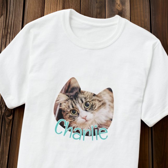 Modern enkel form av kattform Anpassningsbar Pet C T Shirt (Skapare uppladdad)