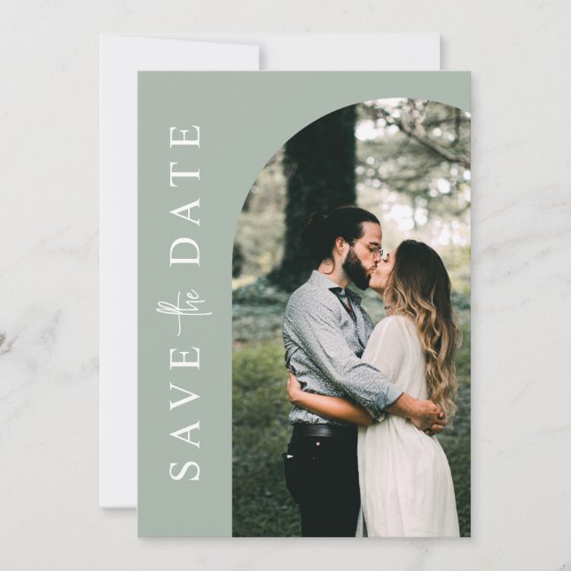 Modern enkel foto Bröllop spara datum Spara Datumet (Framsida)