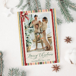 Modern enkel foto för Rand & Bow God jul Julkort
