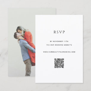 Modern Enkel Foto QR-kod Bröllop OSA Kort
