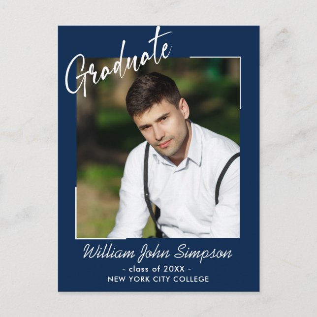 Modern enkel FOTO-Studentfest-inbjudan Vykort (Framsida)