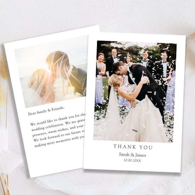 Modern Enkel Foto Tack Bröllop Kort (Skapare uppladdad)