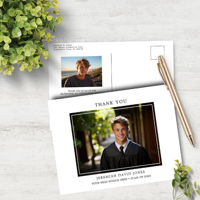 Modern Enkel Foto Tacksamhet efter Examen Vykort (Skapare uppladdad)