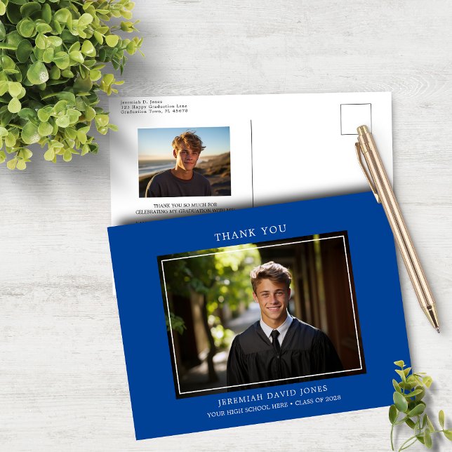 Modern Enkel Foto Tacksamhet för Examen Vykort (Skapare uppladdad)